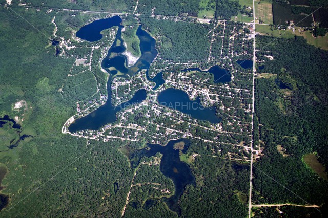 Townline Lake, Boathouse Lake & Others in Clare County, Michigan